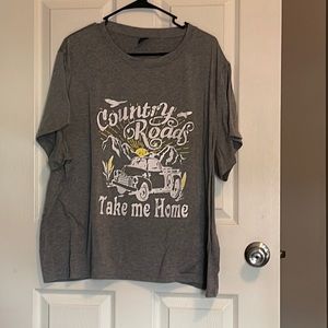 Grey country roads plus size t shirt